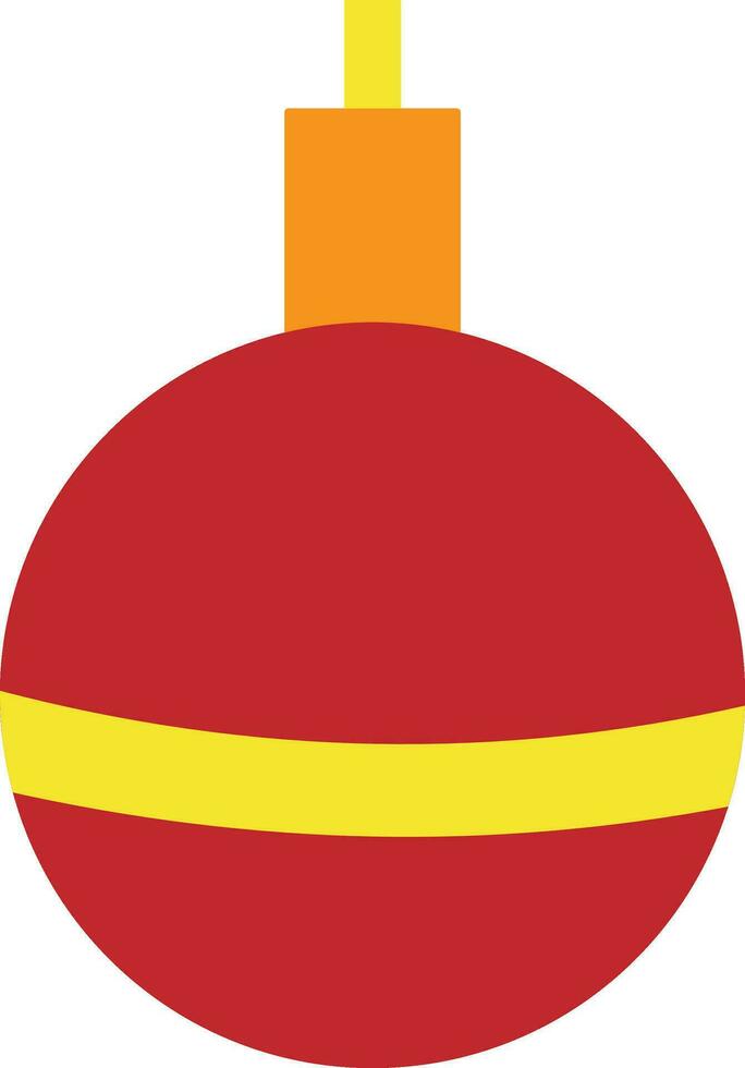 Flat style bauble in red and yellow color. vector