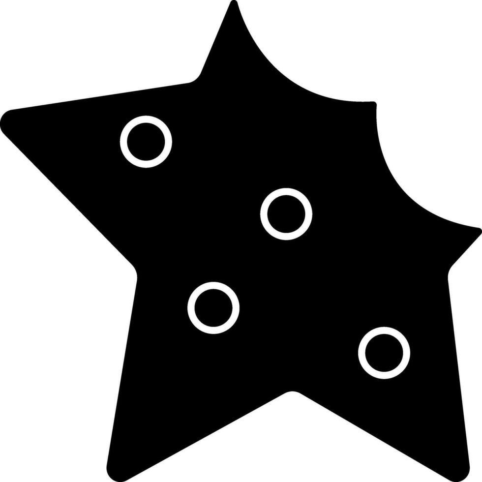 estrella formas Galleta icono en negro y blanco color. vector