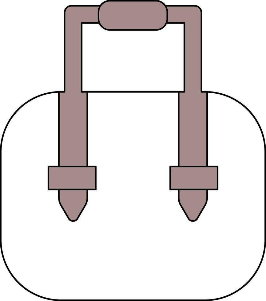 Isolated Handbag Icon In Grayish Red And White Color. vector