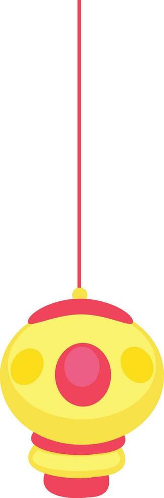 Shiny yellow and pink hanging lantern. vector