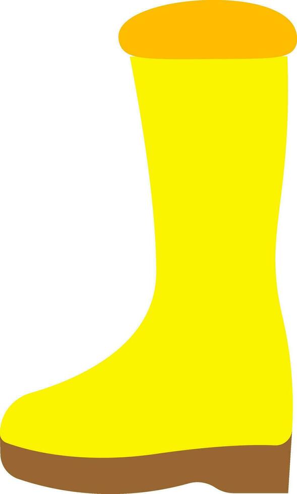 plano estilo bota icono en amarillo color. vector