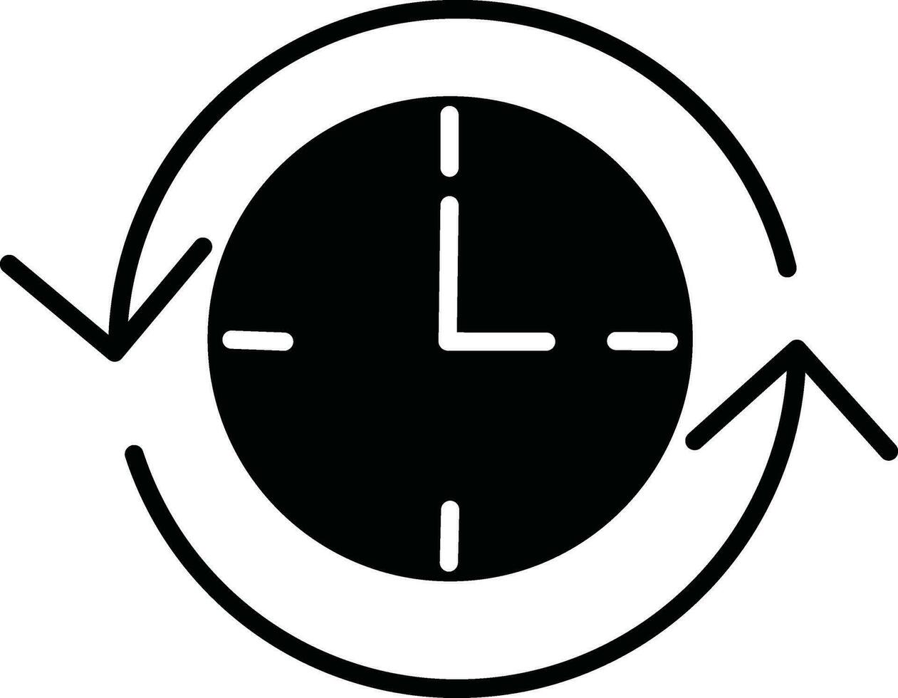 Illustration of clock with arrow sign. vector