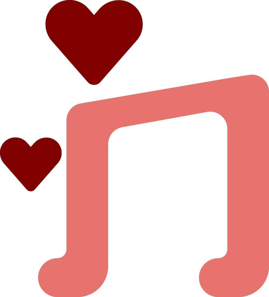 Isolated Romantic Music Note Icon in Flat Style. vector