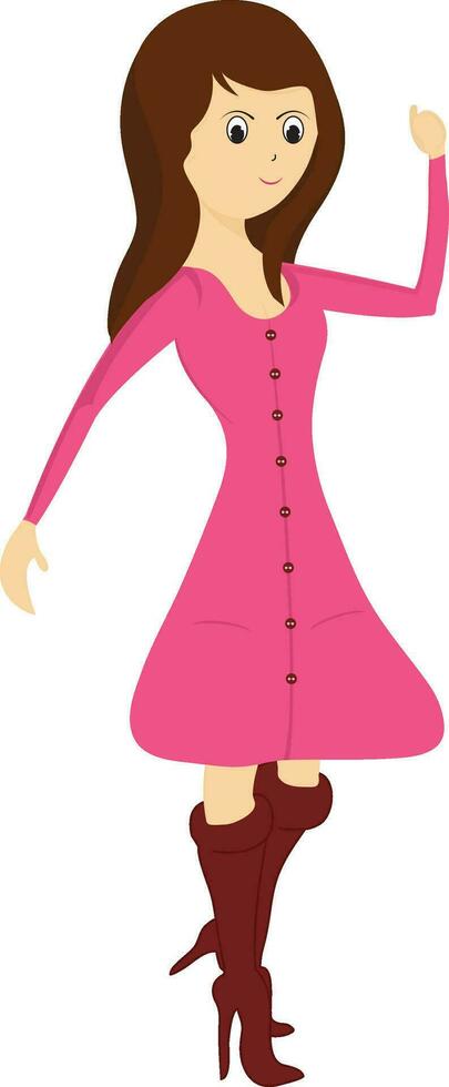 Cartoon character of a young girl. vector