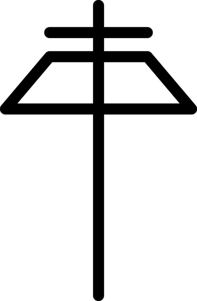 Isolated flat style icon of antenna tower. vector
