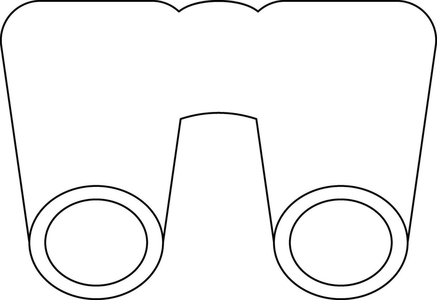 Isolated binocular in black line art. vector