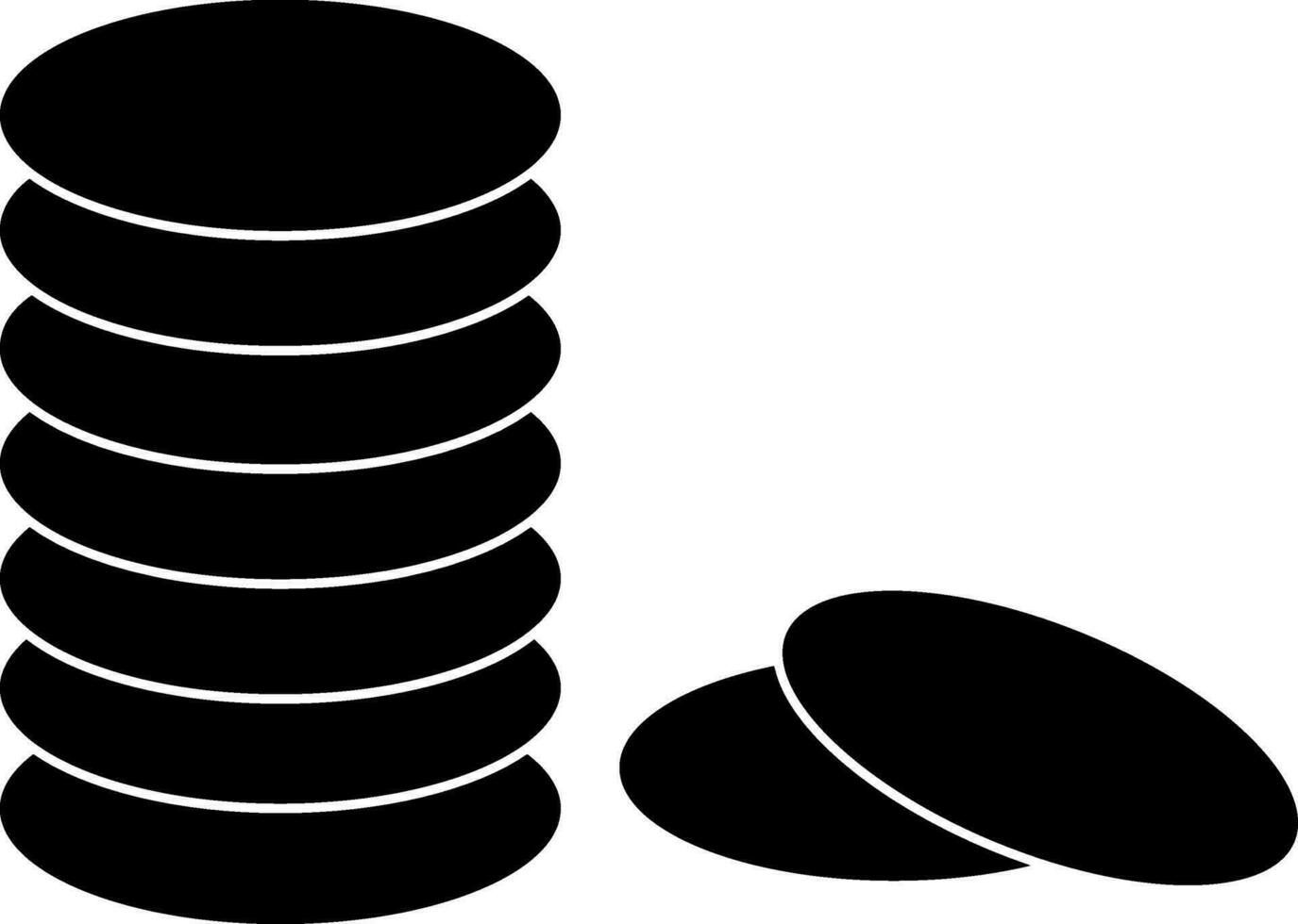 Money coins in black and white color. vector
