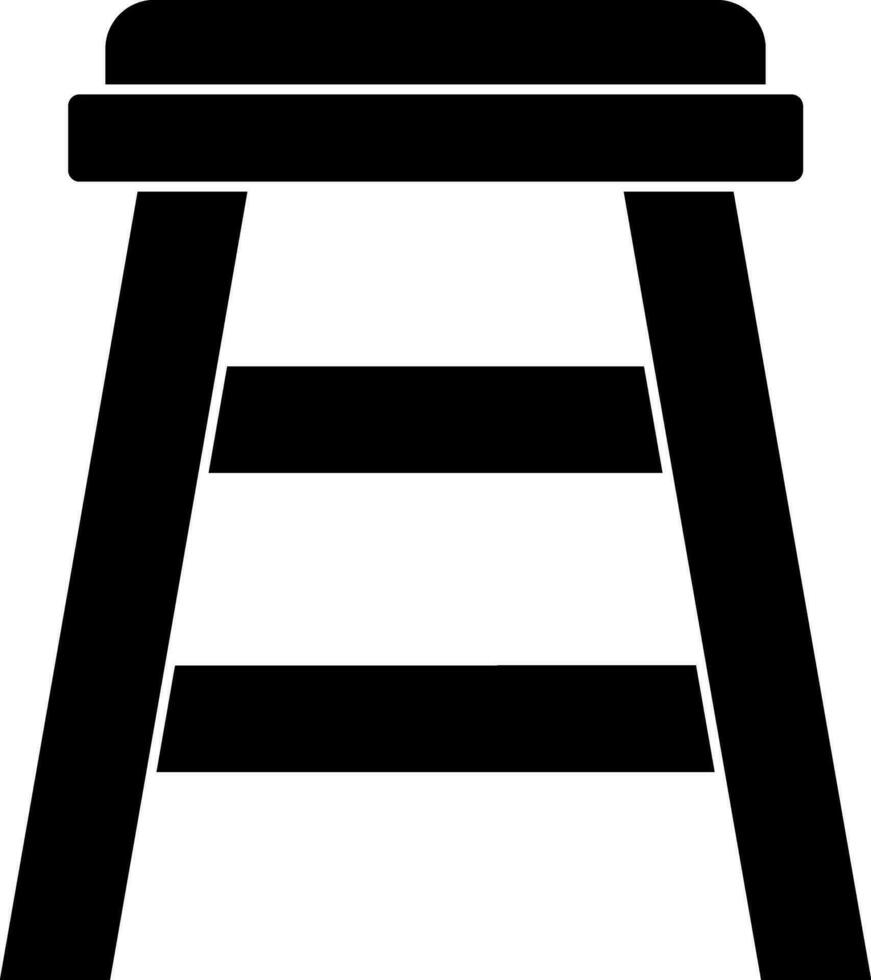 Black And White Color Stool Icon In Flat Style. vector