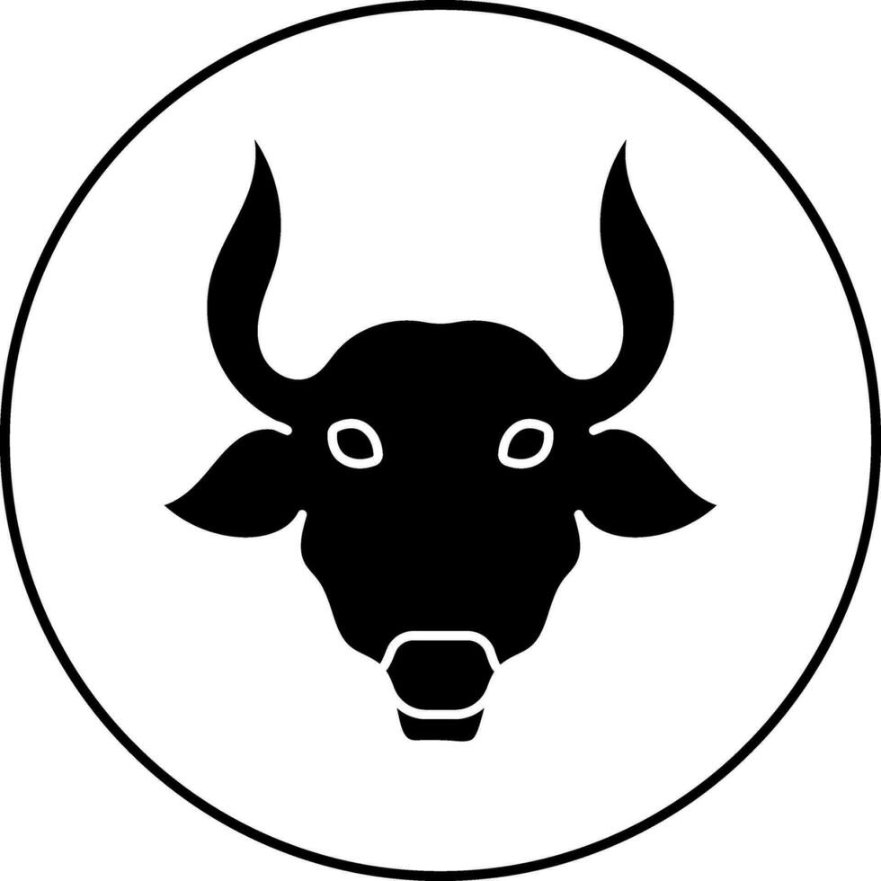 Flat Style Taurus Zodiac Sign in black and white Color. vector