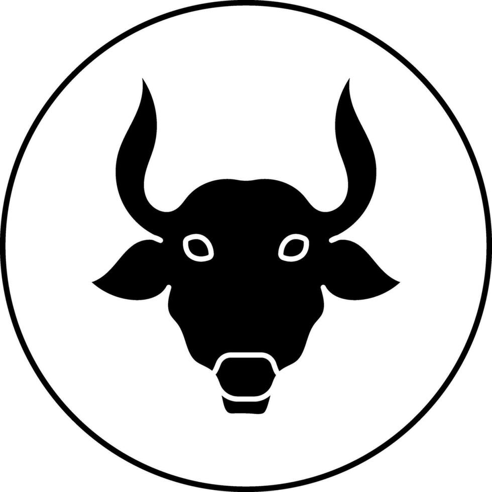 Flat Style Taurus Zodiac Sign in black and white Color. vector