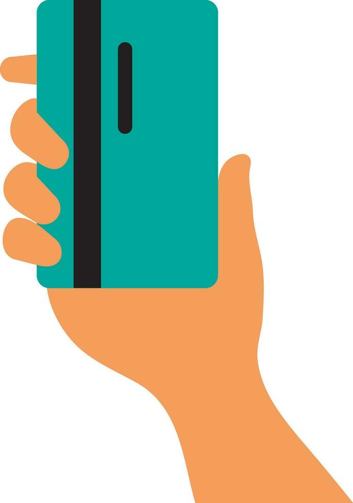 Hand holding payment card. vector