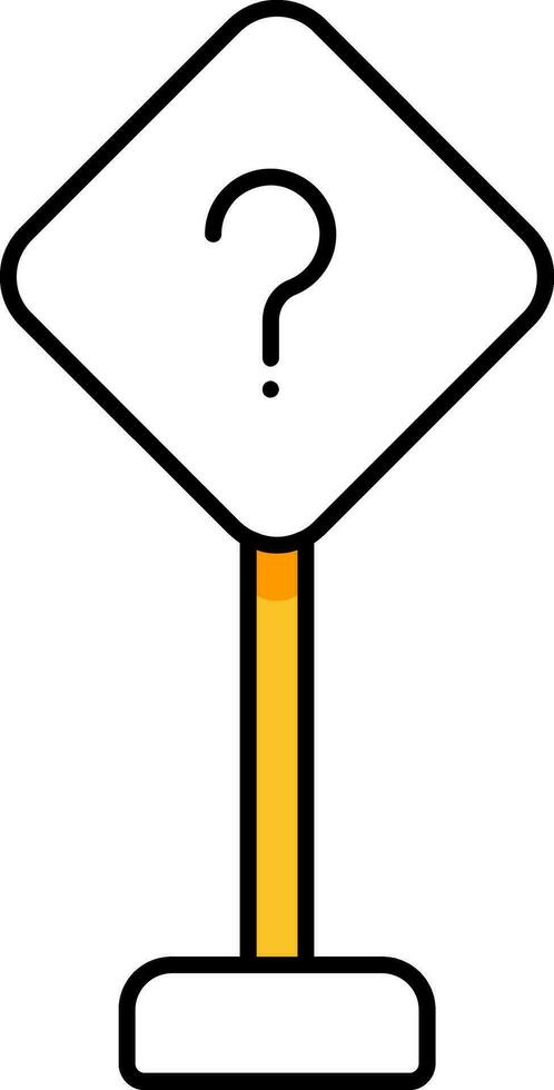 Vector Illustration of Question Mark on Sign Board.
