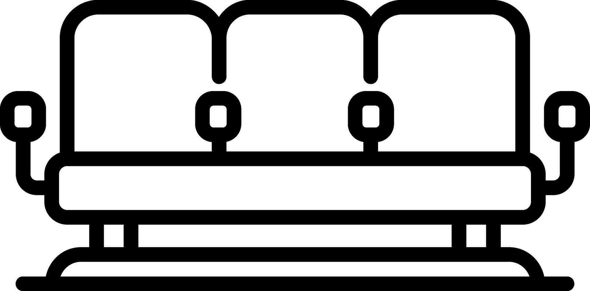 Public seat icon in black line art. vector