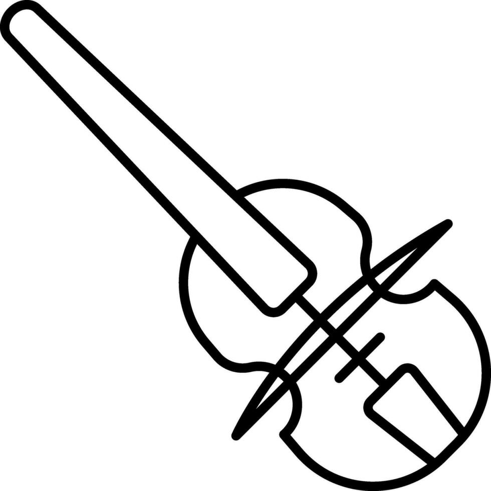 Black Outline Violin Icon on White Background. vector