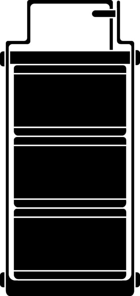 Black and white lunch box. vector