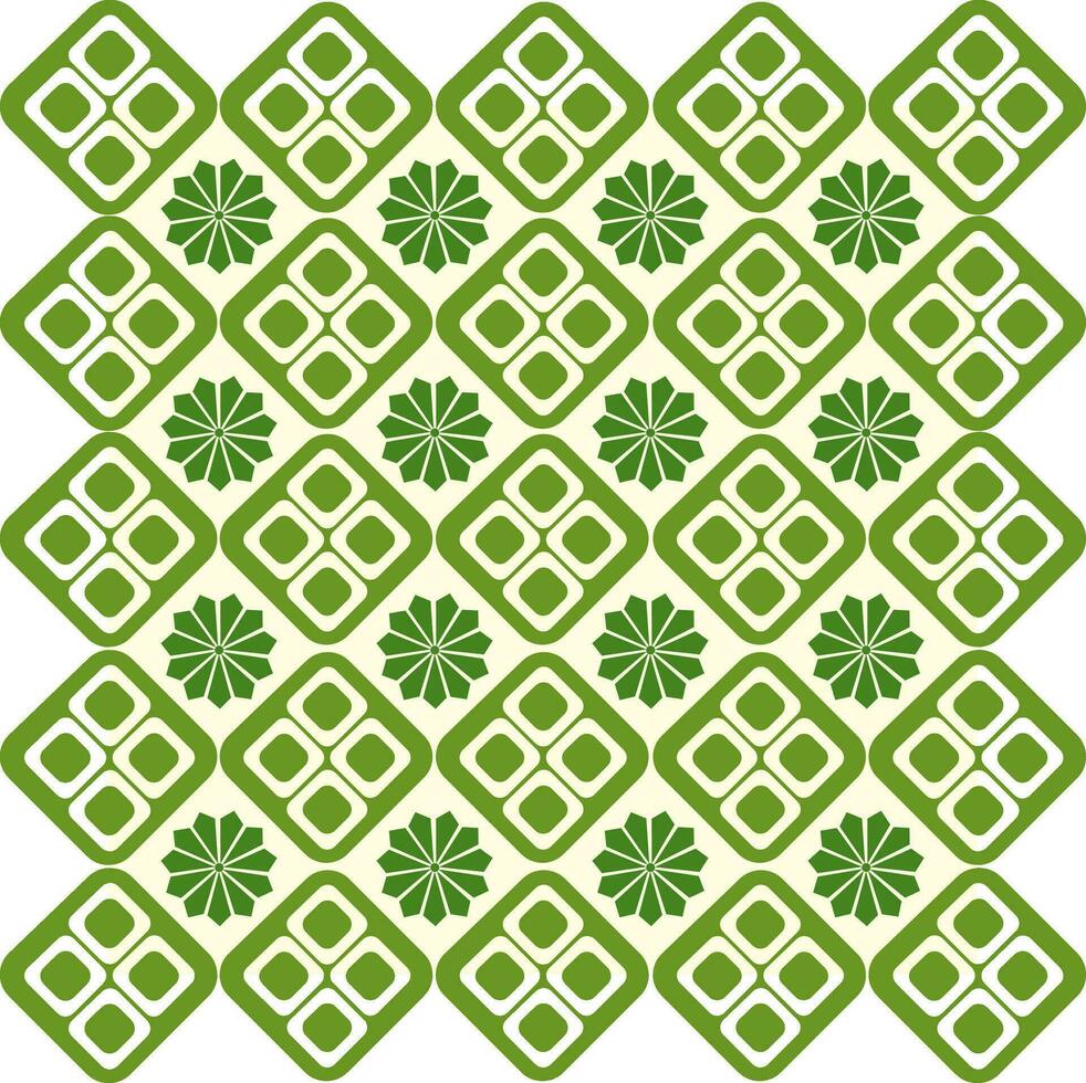 Seamless floral abstract design pattern in green. vector