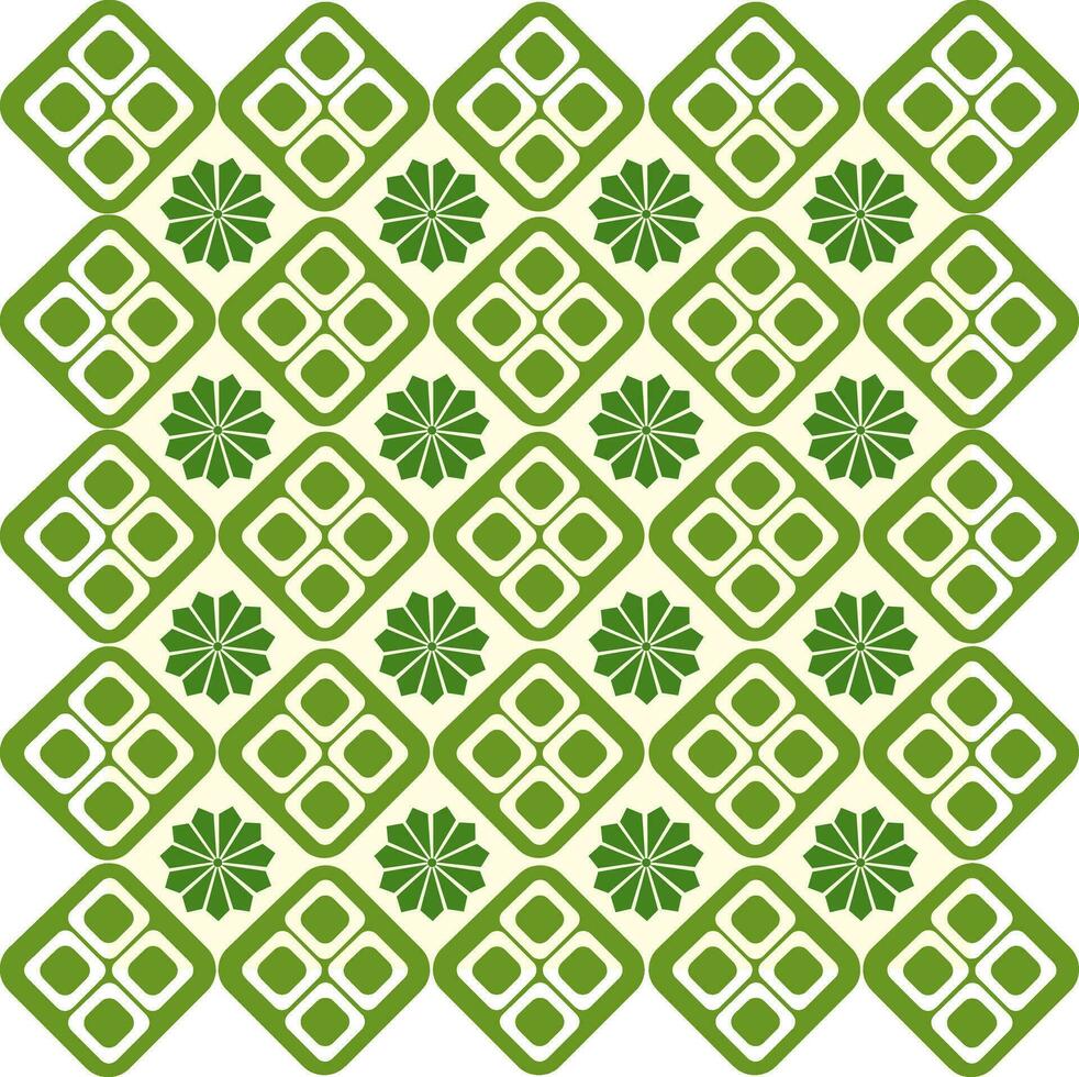 Seamless floral abstract design pattern in green. vector