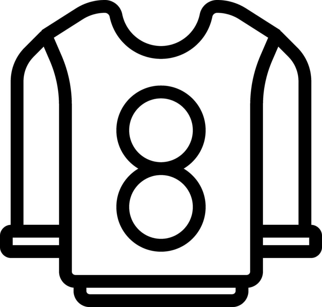 8 Number Male Jersey Player Icon in Black Line Art. vector
