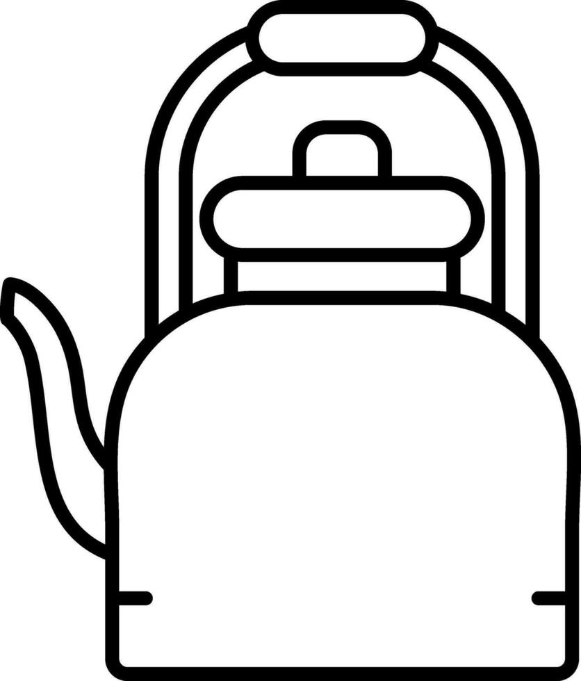 Line Art Illustration of Kettle Icon In Black Line Art. vector