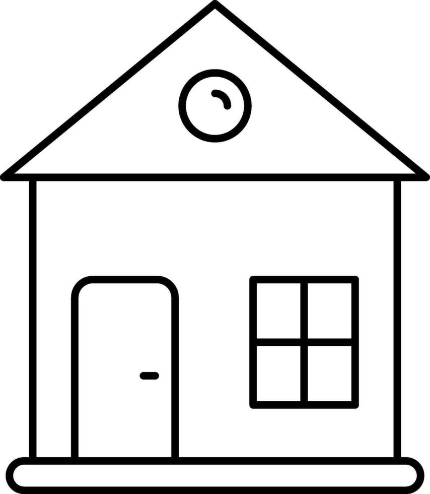 Line art Home icon in flat style. vector