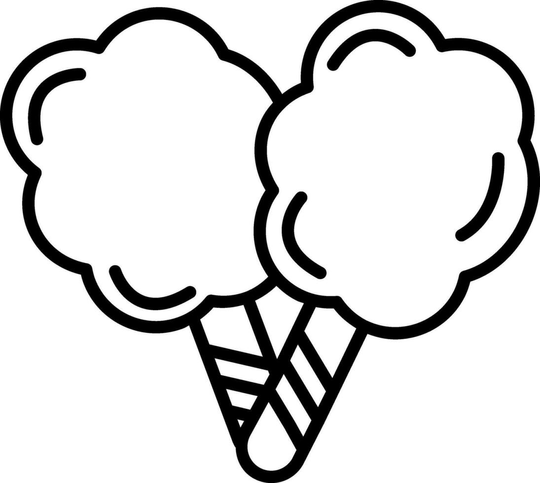 Candy Floss icon in black line art. vector