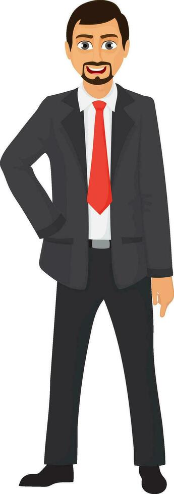 Businessman character in suit. vector