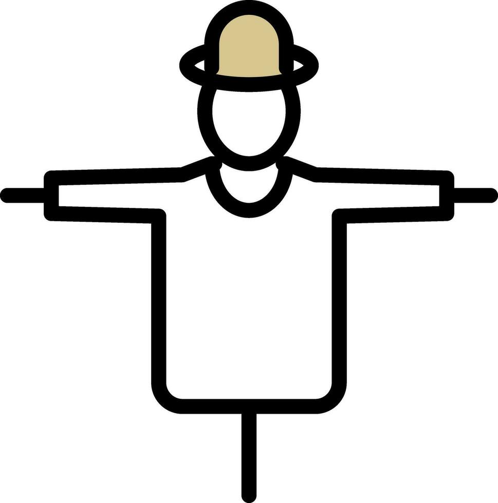 Scarecrow Icon or Symbol in Flat Style. vector