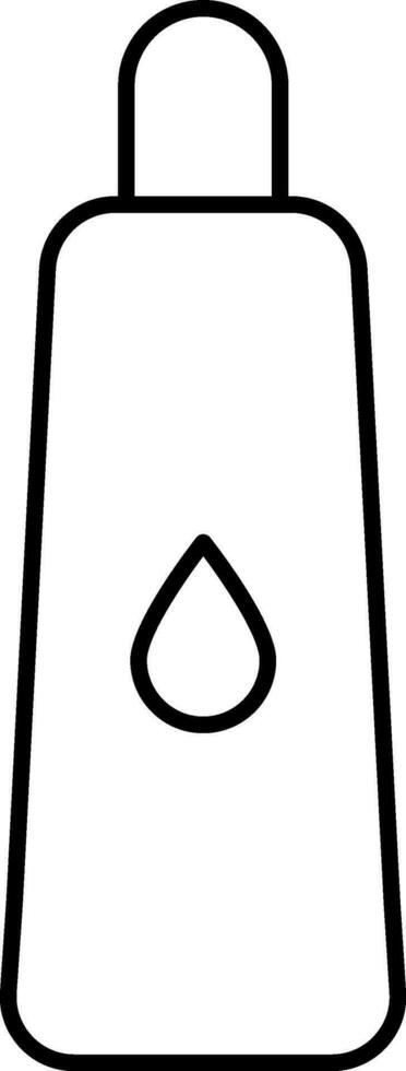 Drop on cosmetic bottle icon in line art. vector