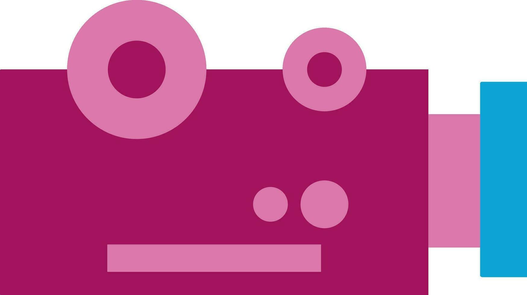 Pink and blue video camera. vector