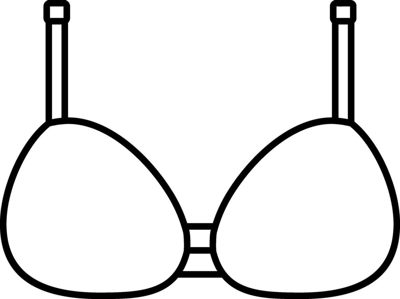 Stylish Bra Icon in Thin Line Art. vector