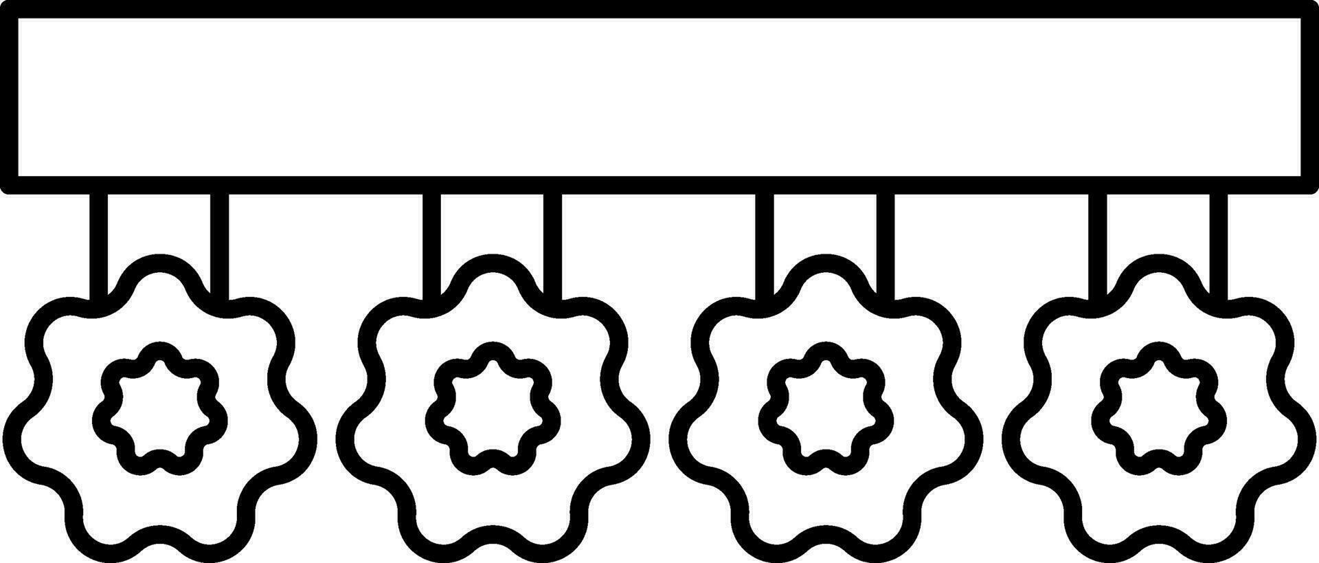 Isolated Flower Garland Icon In Line Art. vector