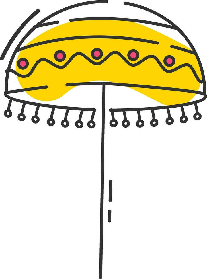 Isolated Yellow Olakkuda Doodle Element. vector