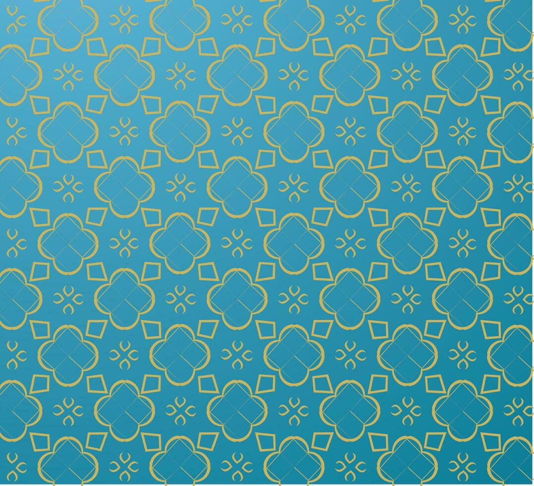Floral abstract design pattern on blue color background. vector