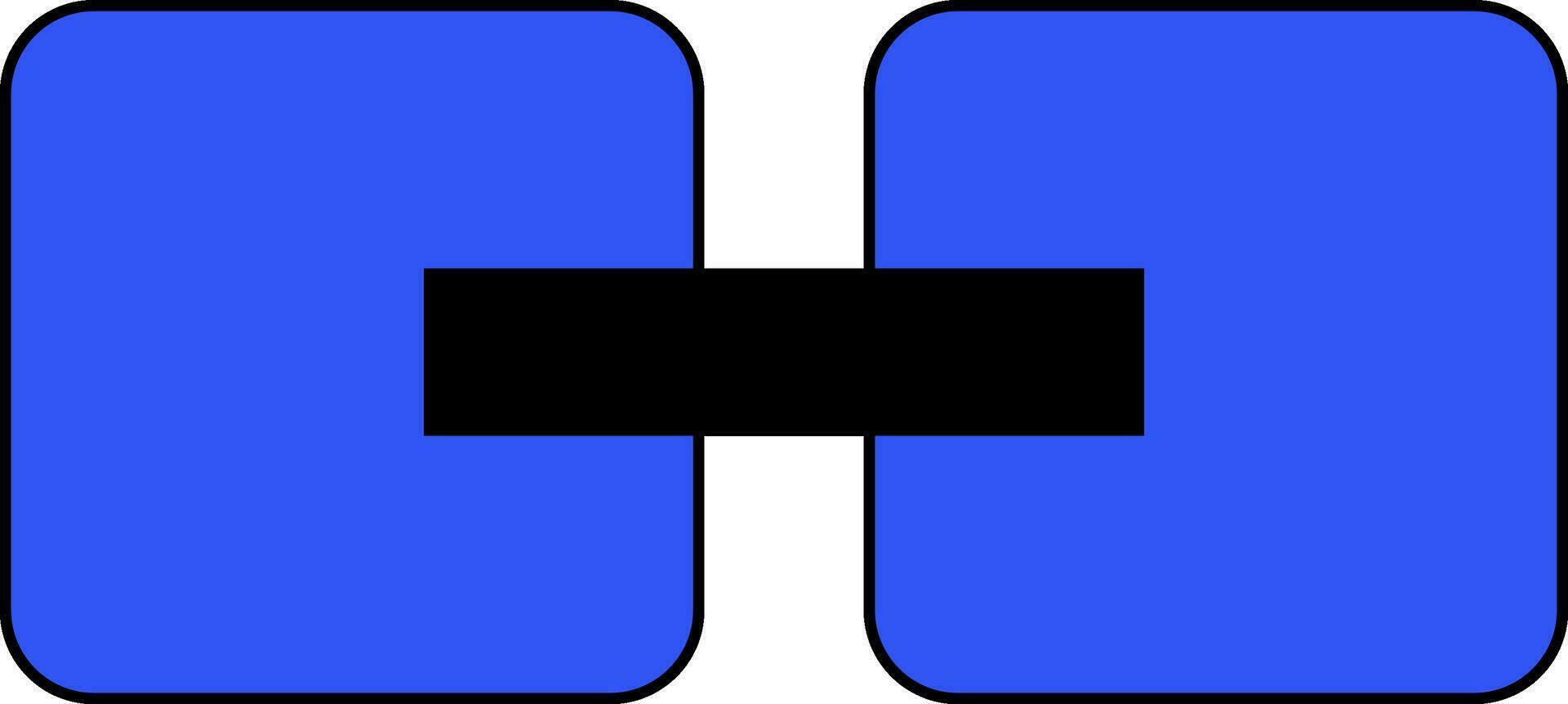 Black and blue handle in flat style. vector