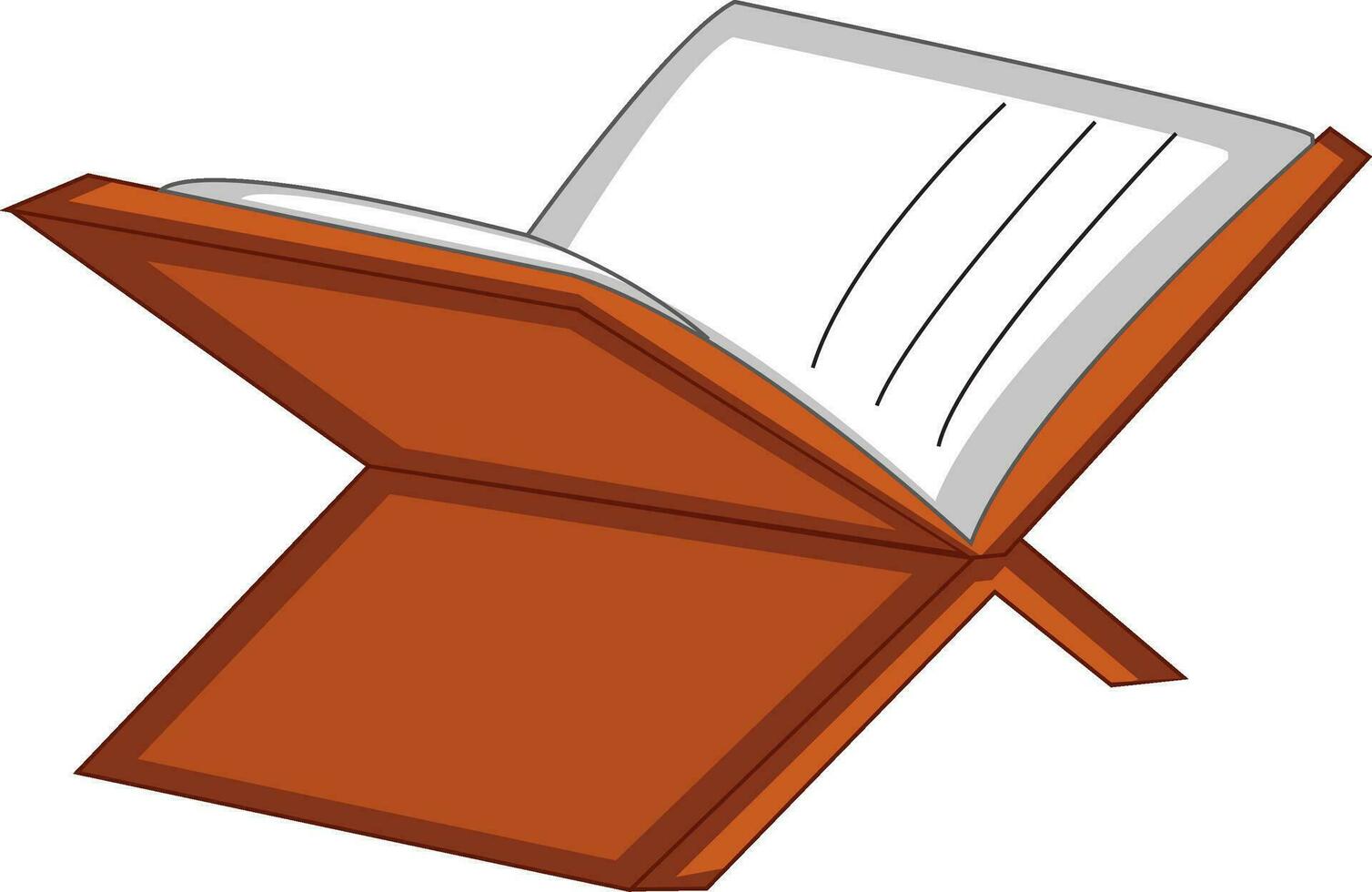 Quran on brown stand. vector
