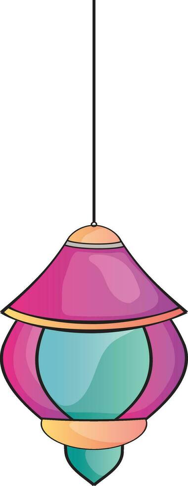 Hanging lantern on white background. vector