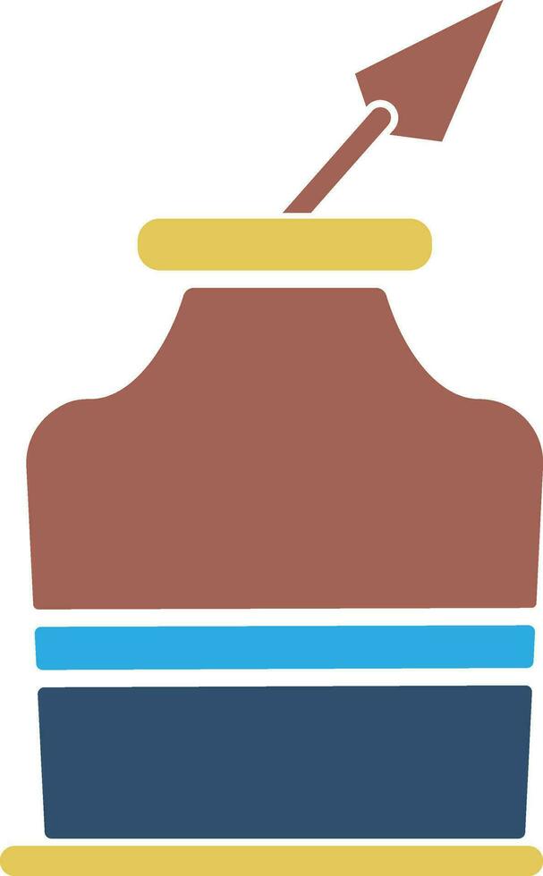 Isolated ink bottle in flat style. vector