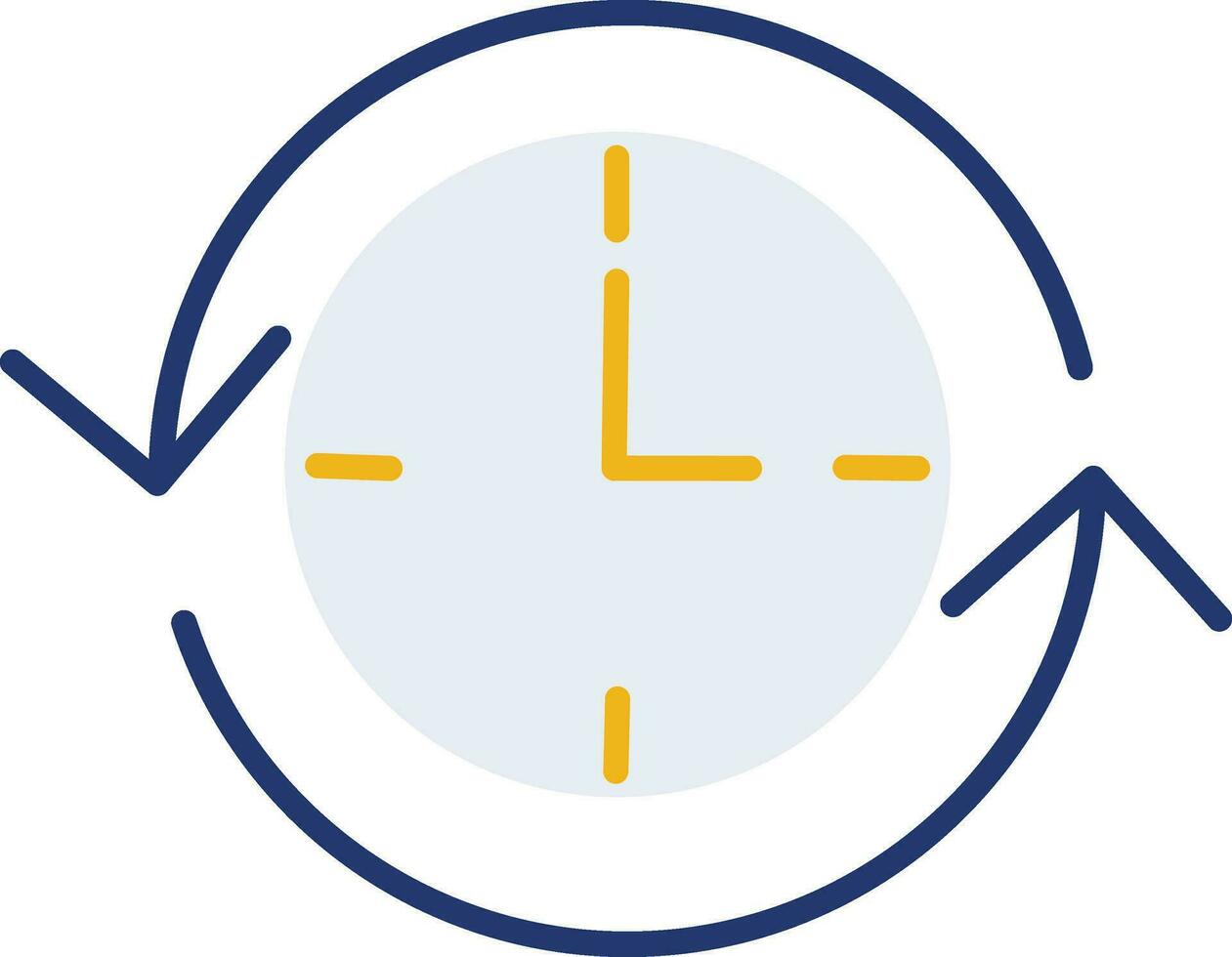 Illustration of clock with arrow sign. vector