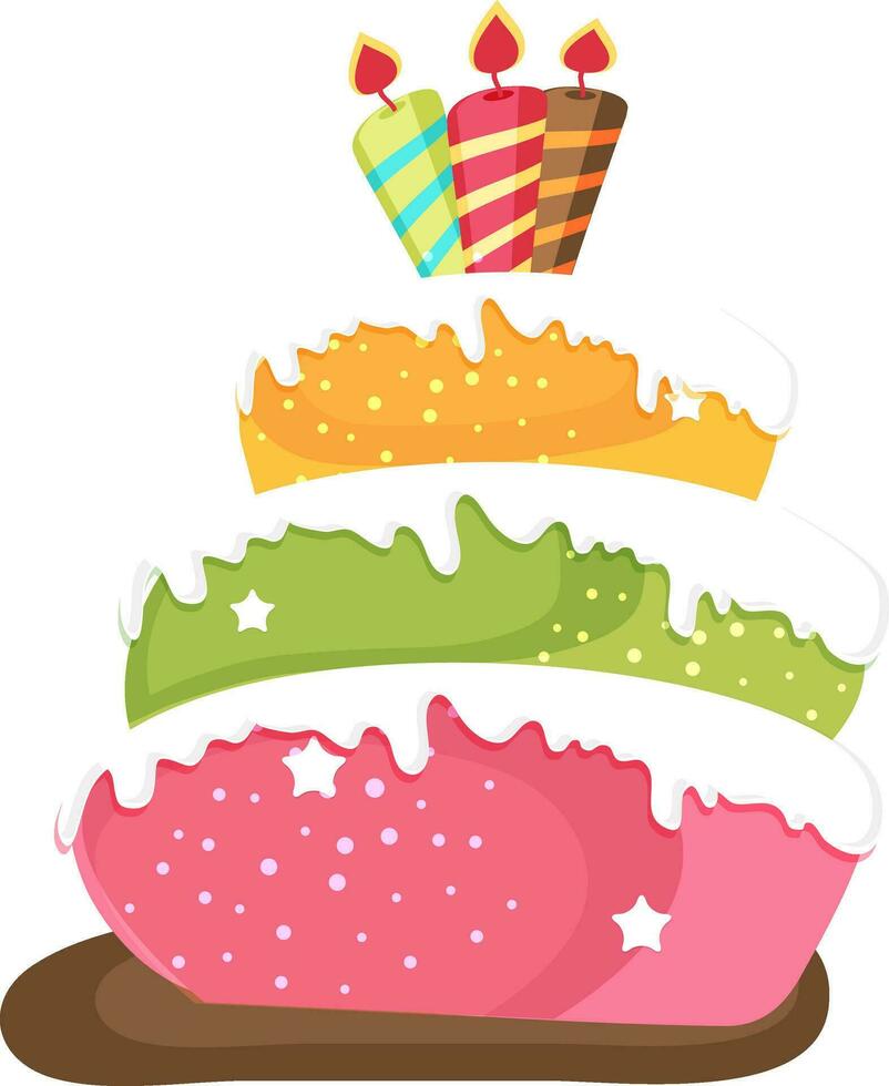 Beautiful birthday cake with candles. 25056941 Vector Art at Vecteezy
