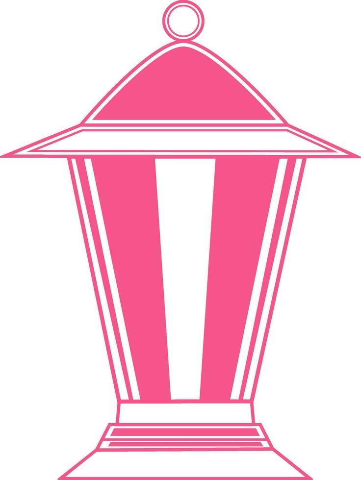 Flat style pink and white lantern design. vector