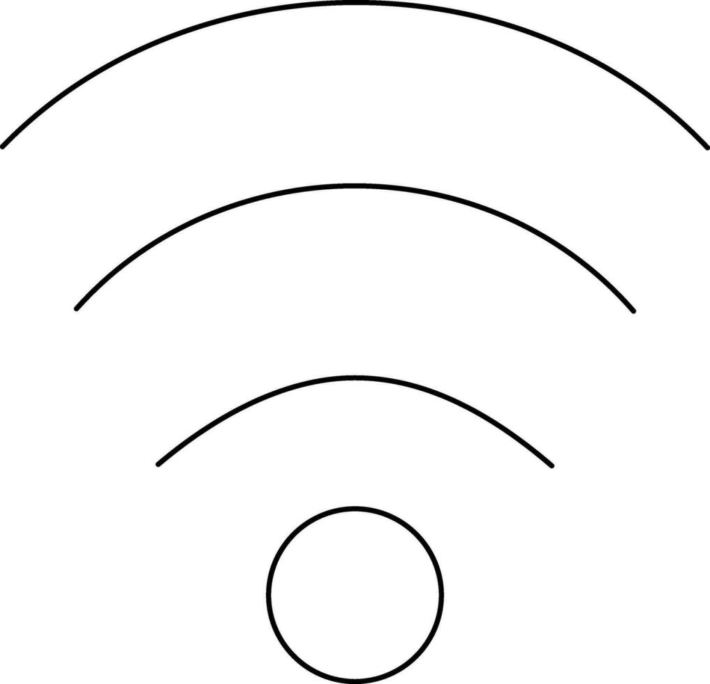 Stroke style of wifi icon for multimedia concept. vector