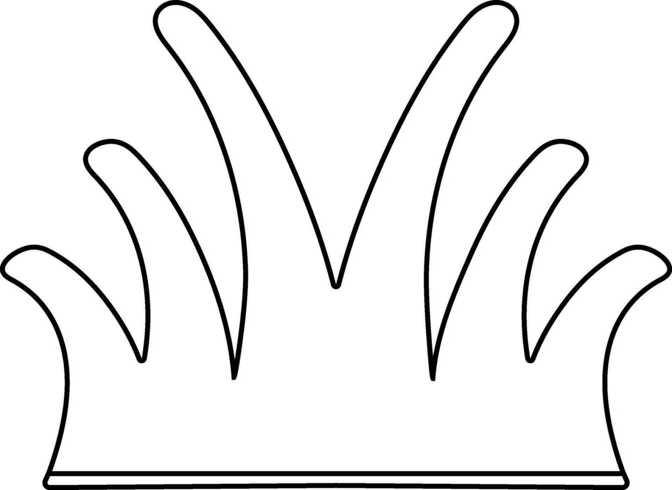 Black line art grass in flat style. vector