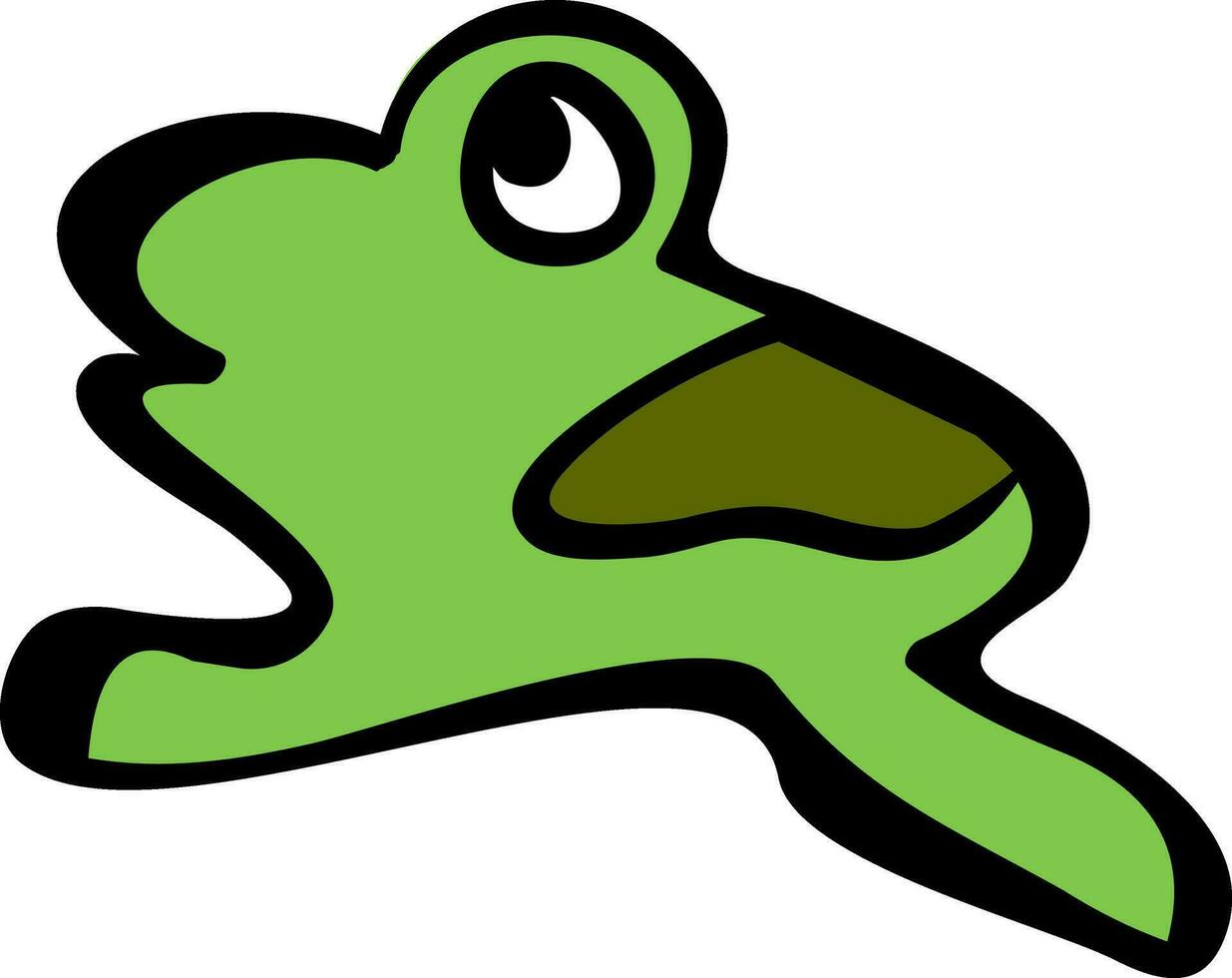 Animal character of jumping frog. vector