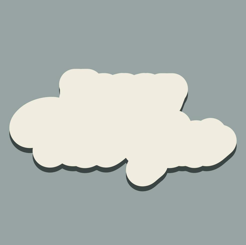 Flat illustration of cloud on slate background. vector