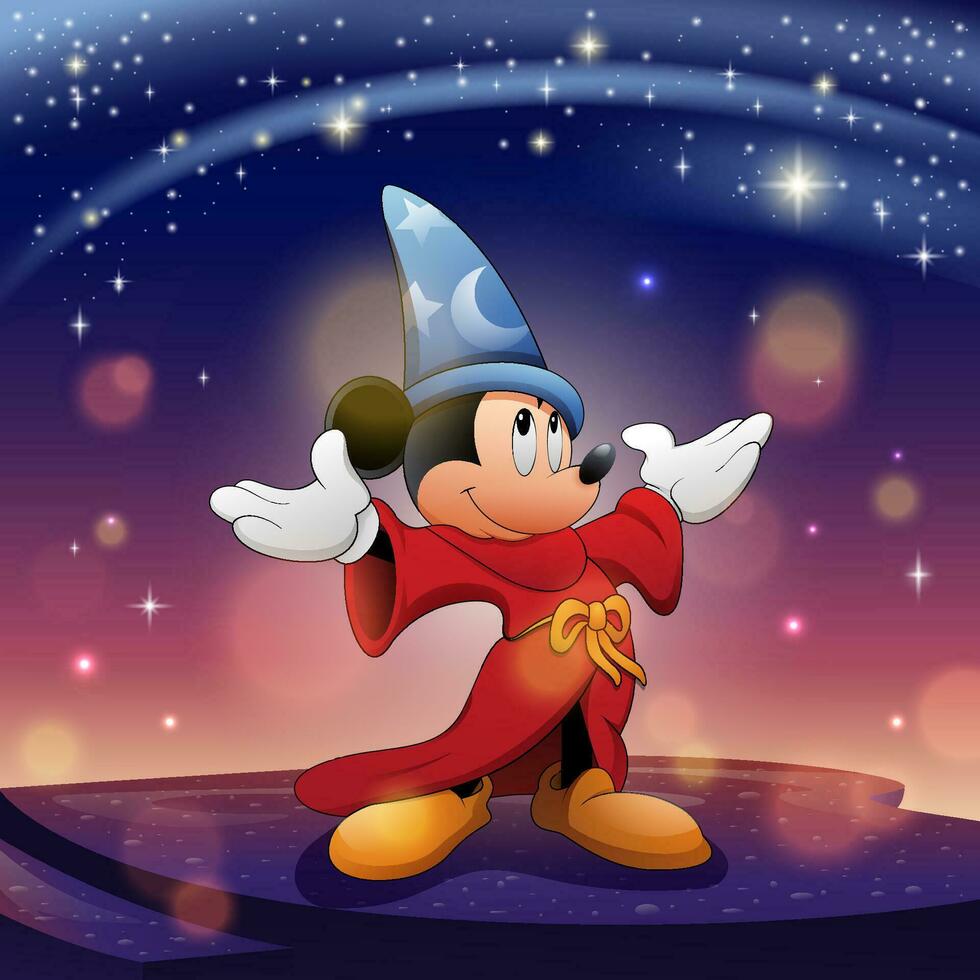 Cute Mouse with Sorcerer Costume Concept vector