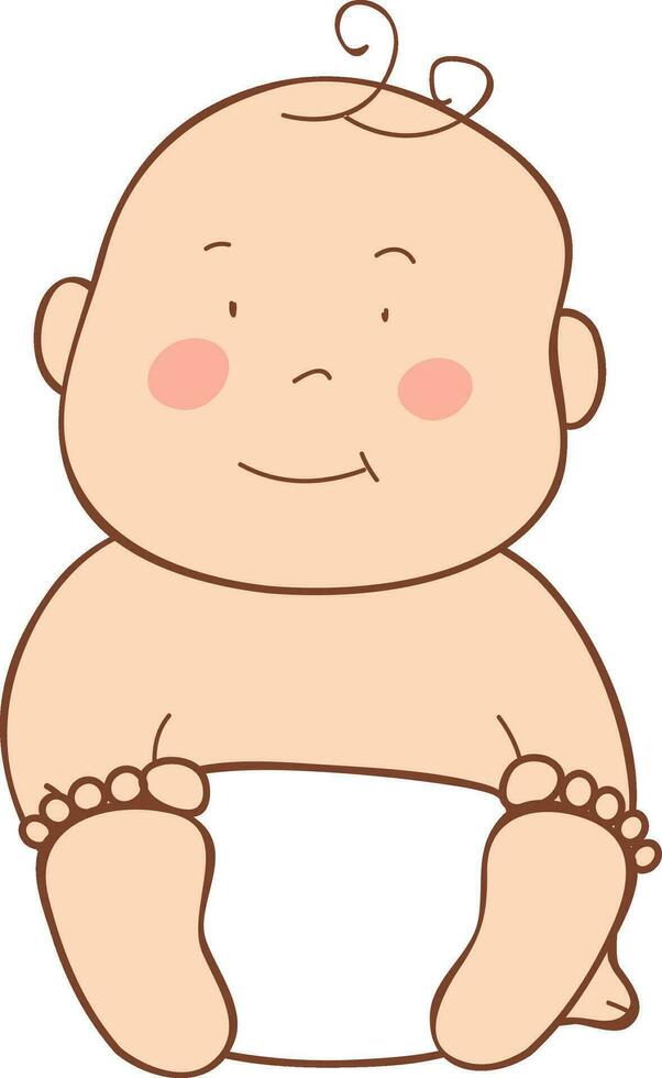 Cartoon character of cute baby boy. vector