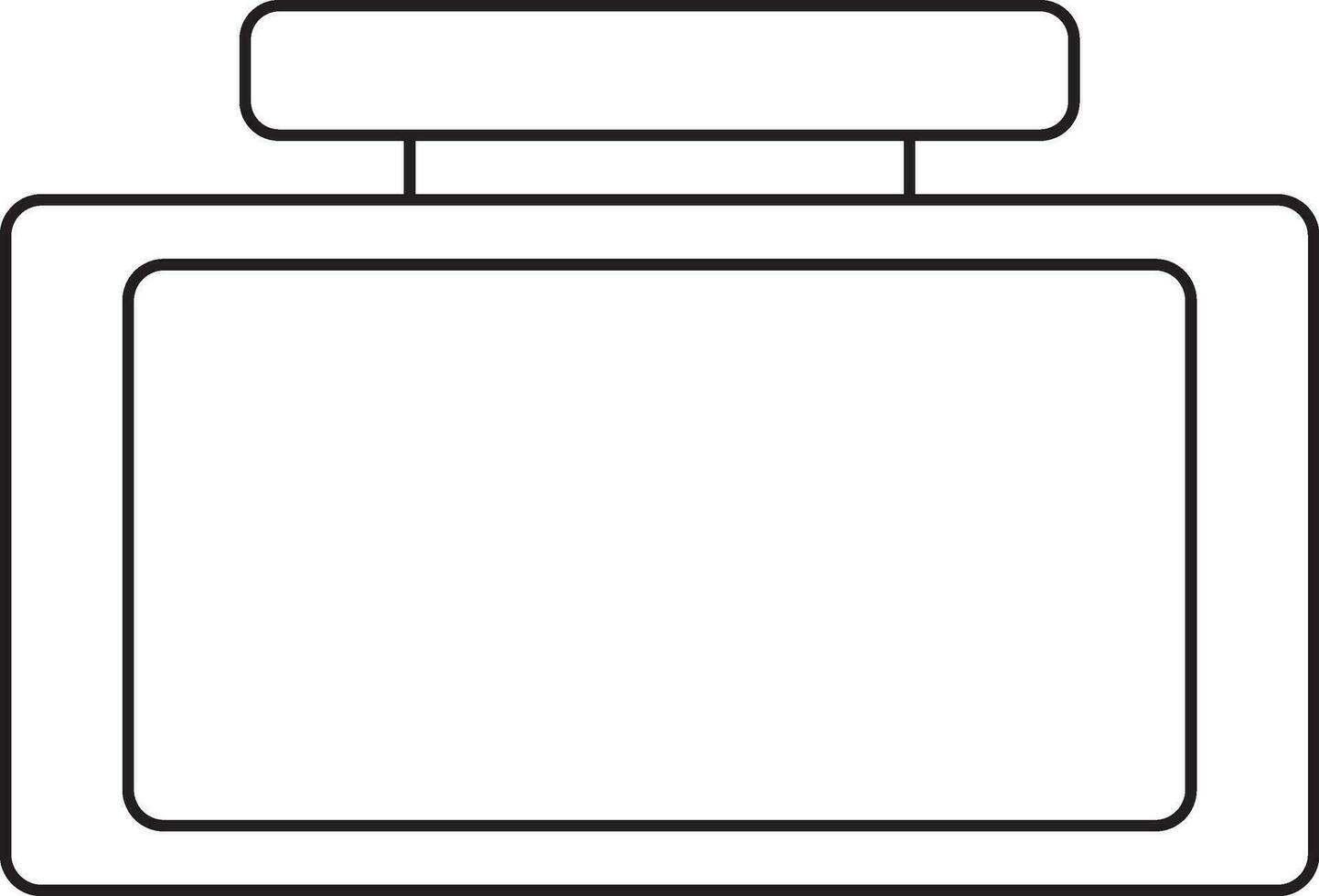 Flat medical box in line art illustration. vector