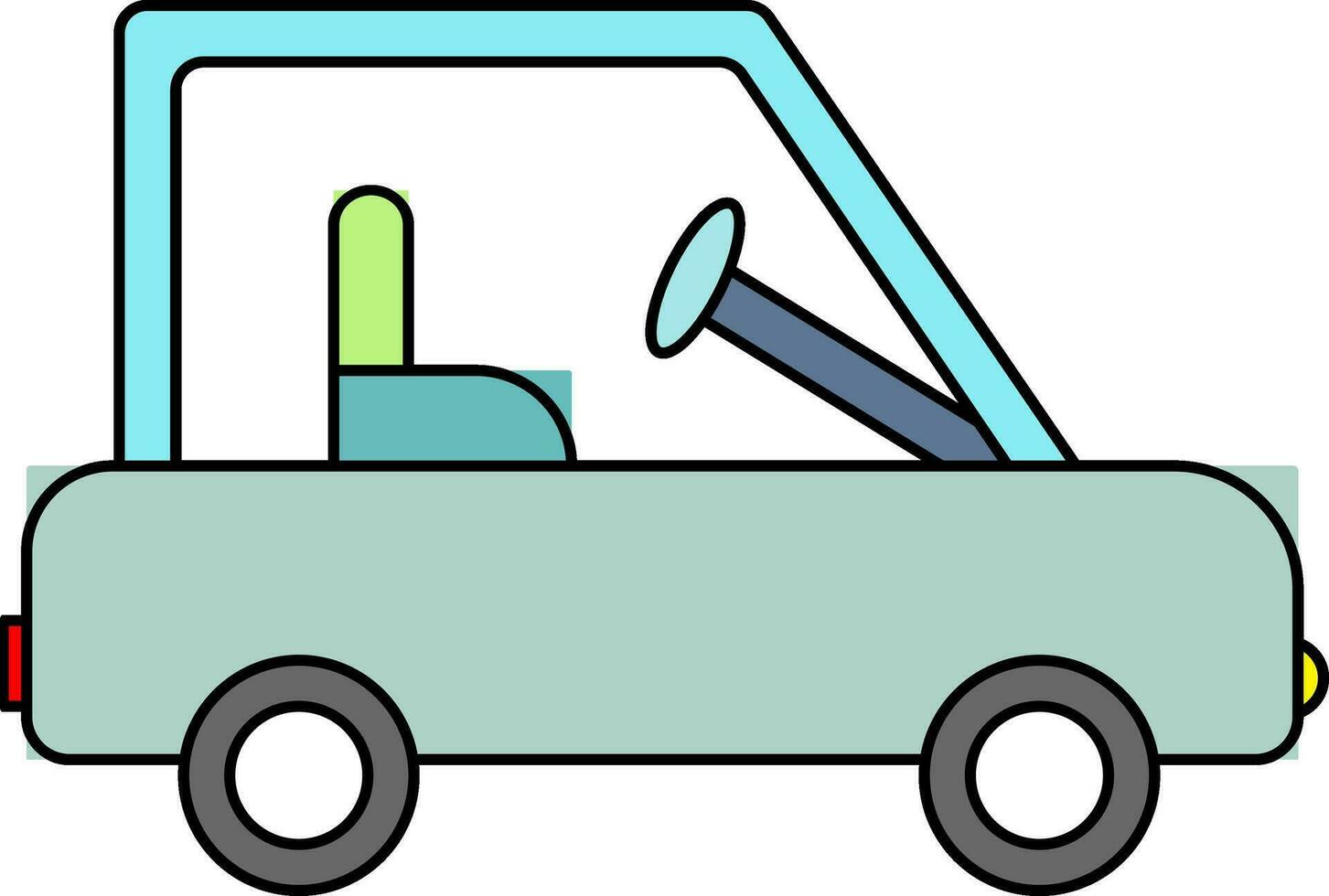 Flat illustration of Golf Cart. vector