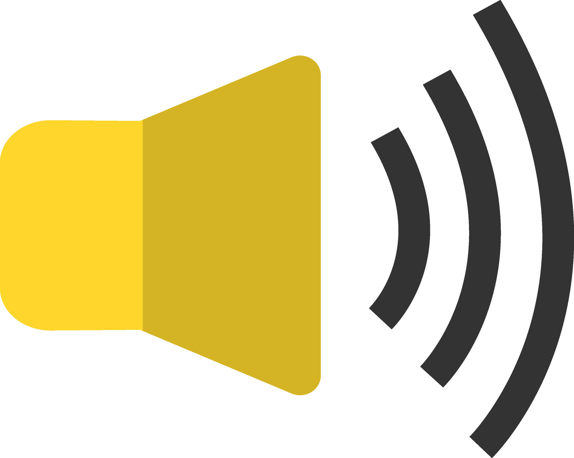 Yellow megaphone with gray rays on white background. 25057053 Vector