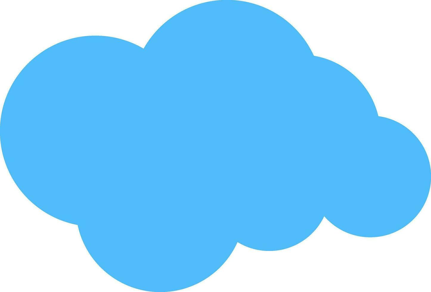 Flat style cloud in sky color on white background. vector